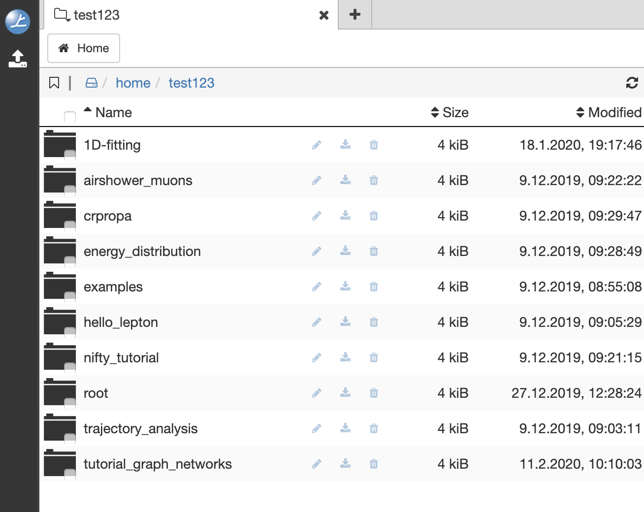 Table view of files
